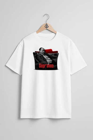 Oversize The Sopranos Logo Göğüs Tasarımlı Unisex T-Shirt ürün görseli