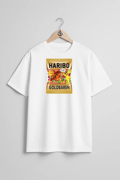 Oversize Haribo Şeker Göğüs Tasarımlı Unisex T-Shirt ürün görseli
