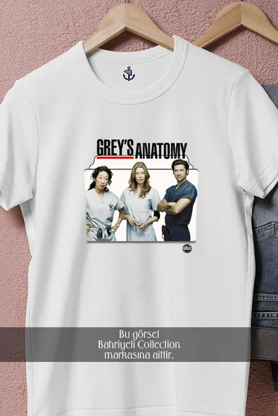Oversize Grey Anatomy Series  Tasarımlı Unisex T-Shirt - Resim 8