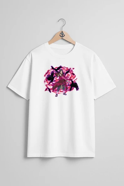 Oversize Itachi Uchiha Madara Uchiha Sasuke Göğüs Tasarımlı Unisex T-Shirt - Resim 5