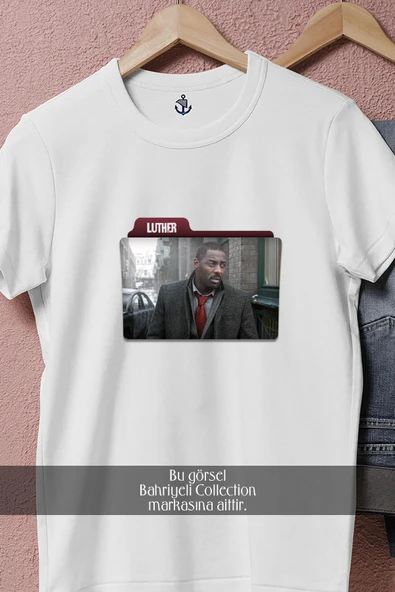 Oversize Luther Yabancı Dizi  Tasarımlı Unisex T-Shirt - Resim 2