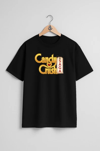 Oversize Candy Crush Saga Şeker Göğüs Tasarımlı Unisex T-Shirt - Resim 11