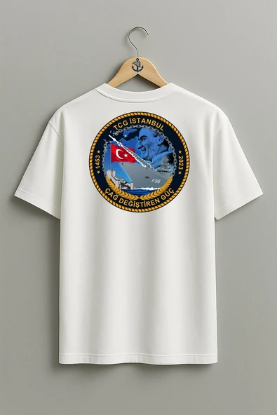 Oversize Tcg İstanbul Çağ Değiştiren Güç Cep ve Sırt Tasarımlı Unisex T-Shirt - Resim 2