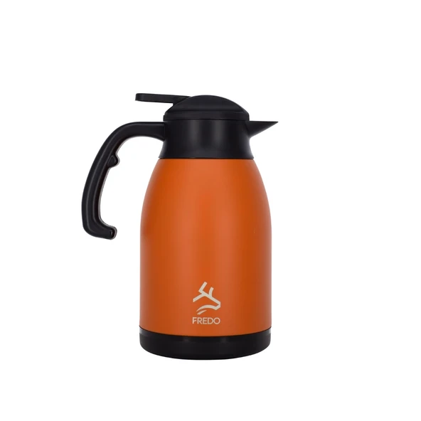 Big Therm 2 Lt Paslanmaz Çelik Turuncu Çay Termosu, 24 Saat Soğuk, 12 Saat Sıcak Tutma