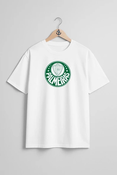 Oversize Sociedade Esportiva Palmeiras Campeonato Göğüs Tasarımlı Unisex T-Shirt - Resim 3