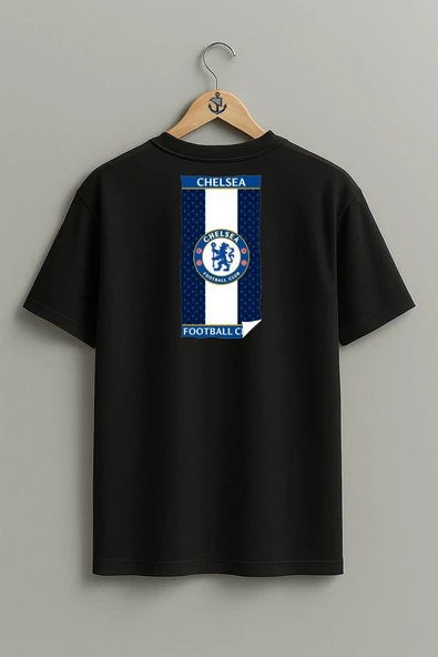 Oversize Chelsea F.C. Premier League Takım Sırt Tasarımlı Unisex T-Shirt - Resim 9