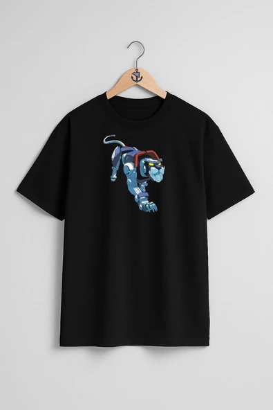 Oversize Voltron Defender Of The Universe Göğüs Tasarımlı Unisex T-Shirt - Resim 9