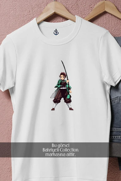 Oversize Tanjiro Kamado Demon Slayer  Tasarımlı Unisex T-Shirt - Resim 4
