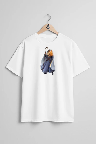 Oversize Kral Arthur Büyücü Zindanlar Göğüs Tasarımlı Unisex T-Shirt ürün görseli