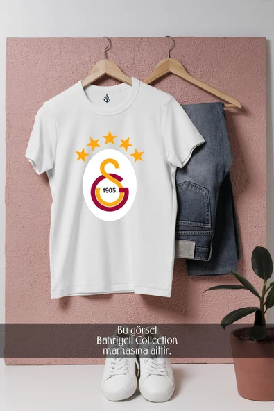 Oversize Galatasaray 5 Yıldızlı Logo  Tasarımlı Unisex T-Shirt - Resim 7