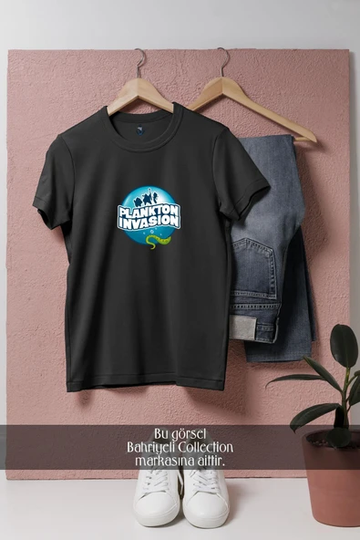 Oversize Plankton İnvasion  Tasarımlı Unisex T-Shirt - Resim 8
