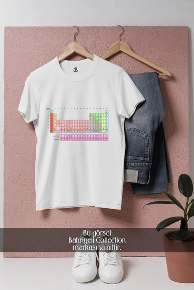Oversize Periyodik Tablo Tasarımlı Unisex T-Shirt