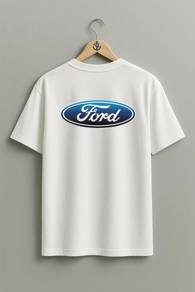 Oversize Ford Motor Company Sırt Tasarımlı Unisex T-Shirt - Resim 5