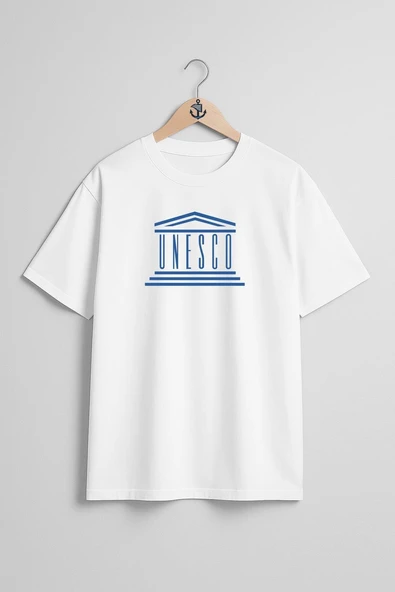 Oversize Unesco Dünya Miras Göğüs Tasarımlı Unisex T-Shirt - Resim 5
