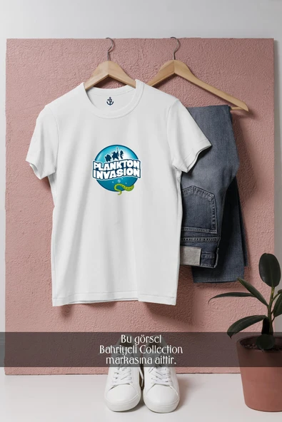 Oversize Plankton İnvasion  Tasarımlı Unisex T-Shirt - Resim 2
