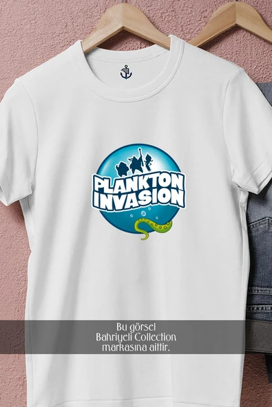 Oversize Plankton İnvasion  Tasarımlı Unisex T-Shirt - Resim 3
