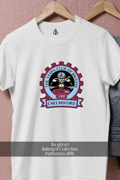 Oversize Vespa Motor Kulübü  Tasarımlı Unisex T-Shirt - 4