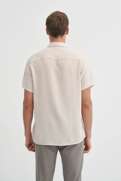 Cazador Slim Fit  Dar Kesim Kısa Kol Gömlek - Resim 4