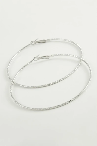 Burgulu Baklava Metal Halka Küpe 8-9-10 cm - 3