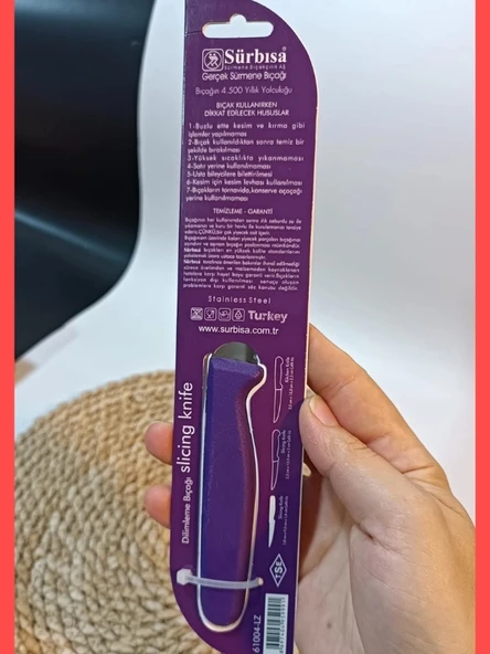 Sürbisa 61004 Sebze Bıçağı Mor Lz1 Koli (12 adet Tırtıklı ) - 4