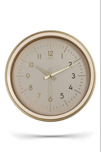 Girist Gold Kasa Krem Çerçeve Duvar Saati 37 cm - 2
