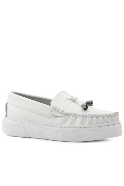 Rakerplus Beyaz Cilt Ekstra Hafif Çocuk Makosen Ayakkabı - Resim 2