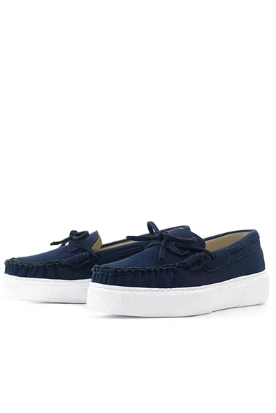 Rakerplus Lacivert Süet Ekstra Hafif Çocuk Makosen Ayakkabı - Resim 6