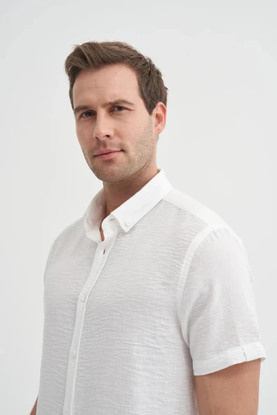 Cazador Slim Fit  Dar Kesim Kısa Kol Gömlek - Resim 2