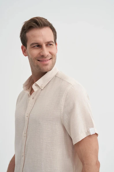 Cazador Slim Fit  Dar Kesim Kısa Kol Gömlek - Resim 2