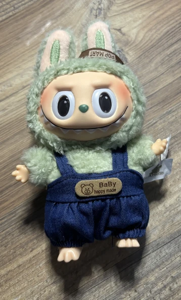 Labubu Kıyafeti ve Sticker (Bebek dahil değildir) (Mavi Tulum) - 3