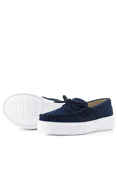 Rakerplus Lacivert Süet Ekstra Hafif Çocuk Makosen Ayakkabı - Resim 7