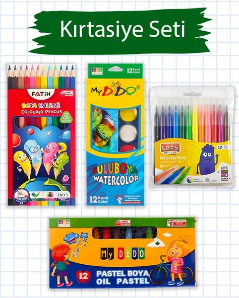 Temel 4 Adet Öğrenci Boyama Seti