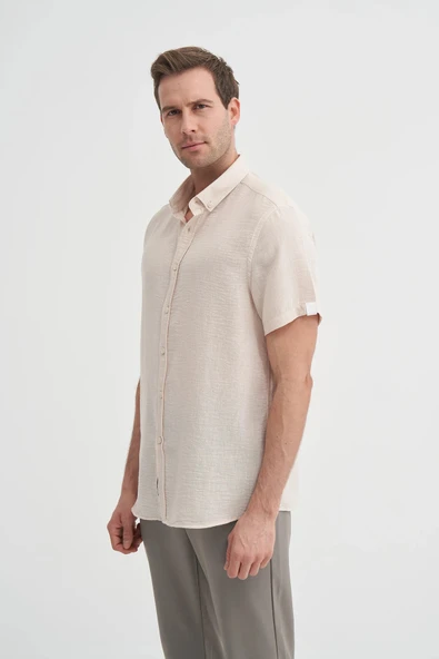 Cazador Slim Fit  Dar Kesim Kısa Kol Gömlek - Resim 3