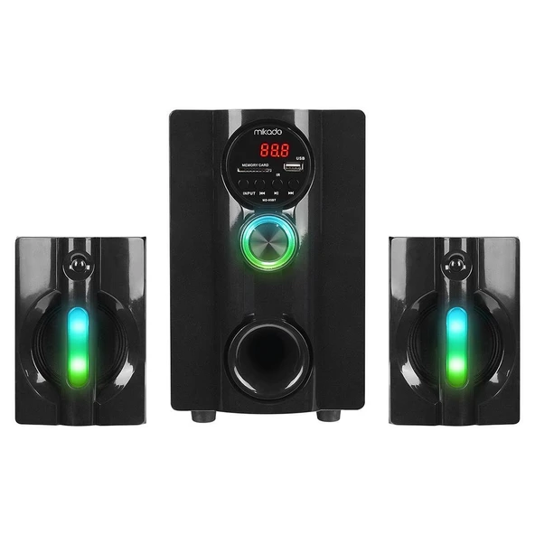 Mikado MD-95BT 20W Siyah Multimedya FM/BT/SD/USB Speaker Hoparlör 2+1 Ses Sistemi - 2