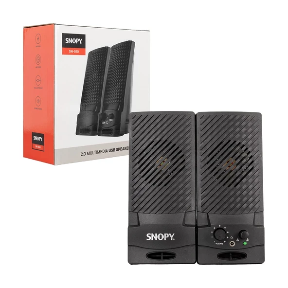 Snopy SN-510 2.0 USB Siyah Speaker Hoparlör ürün görseli 1
