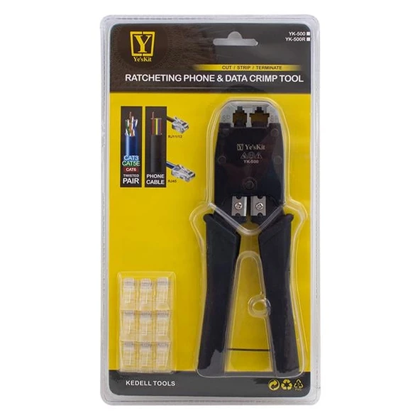 PowerMaster YK-500 RJ11-RJ12-RJ45 Sıkma Pensesi - Resim 2