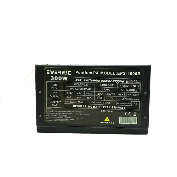 EVEREST  MODEL  EPS-4900B 350 WATT POWER SUPPLY 12 CM FANLI GÜÇ KAYNAĞI (2 EL YENİLENMİŞ ÜRÜN) - 3