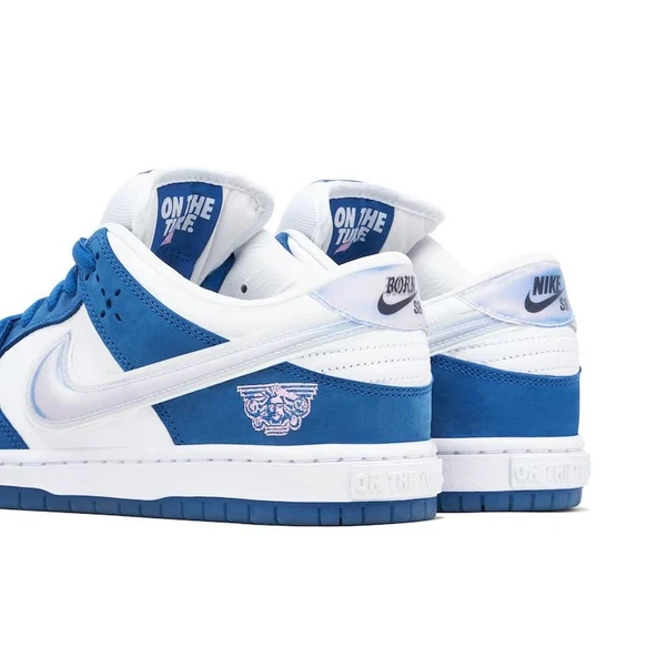 NIKE SB DUNK LOW X BORN X RAISED WHITE BLUE - Resim 3