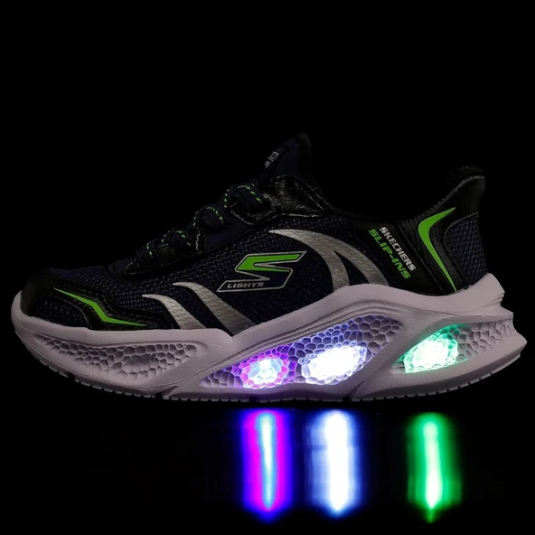 Skechers Meteor-lights Brisk-beams 403848L Işıklı Ortopedik Çocuk Spor Ayakkabı - Resim 4