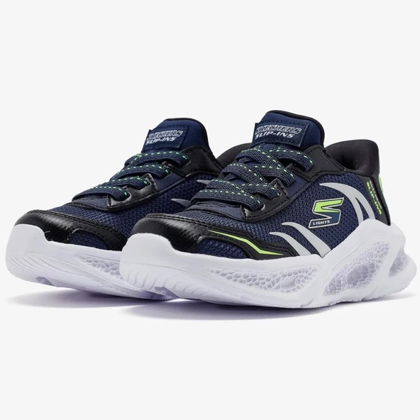 Skechers Meteor-lights Brisk-beams 403848L Işıklı Ortopedik Çocuk Spor Ayakkabı - Resim 9