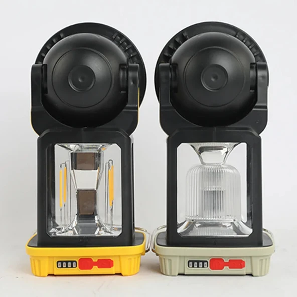 Çok Fonksiyonlu Şarjlı Kamp Lambası Feneri - Güneş Enerjili, Powerbank Özellikli, 4 Modlu, Suya Dayanıklı - 4