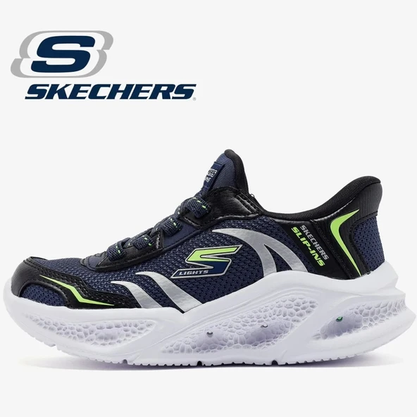 Skechers Meteor-lights Brisk-beams 403848L Işıklı Ortopedik Çocuk Spor Ayakkabı - Resim 2