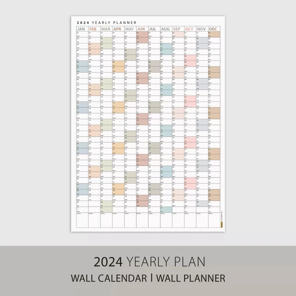 2026 Yıllık Planlayıcı Duvar Takvimi, Boho Renk Planlayıcı Takvim, 2026 Okul Takvimi - 7