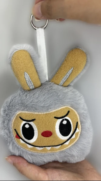 Labubu  Peluş Anahtarlık ve Oyuncak (15cmx20cm) Gri - 2