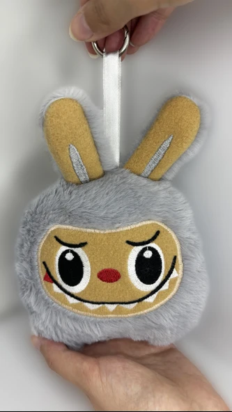 Labubu  Peluş Anahtarlık ve Oyuncak (15cmx20cm) Gri - 3