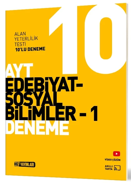 Hız Yayınları 2025 Ayt Türk Edebiyatı Ve Sosyal Bilimler - 1 Deneme 10 Lu ürün görseli