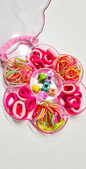 Kutulu Çantalı Kız Çocuk Toka Set - 185 Adet - 3