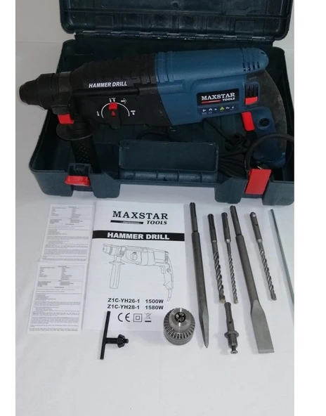 Maxstar Kırıcı Delici 1500 W Darbeli Matkap Hilti - 1