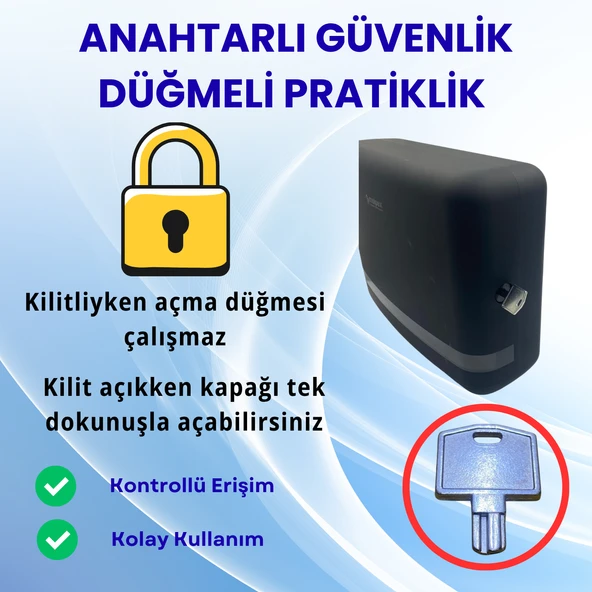 Mulpex Siyah Duvara Monte Z Katlamalı Kağıt Havlu Dispenseri | Premium ABS Gövde, Anahtarlı Kilit, Vidalı & Yapışkan Montaj - 3
