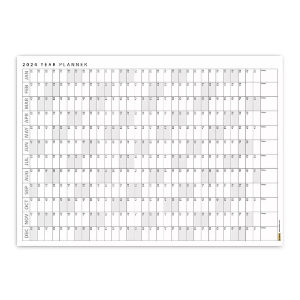 2026 Yıllık Planlayıcı Duvar Takvimi, Yatay Gri Renk Planlayıcı, 2026 Planlayıcı Takvim - Resim 6